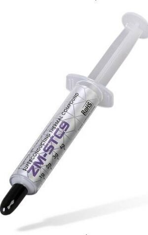 Zalman STC9 Thermal Paste, 4g Premium Compound for All Processors, CPU Cooler Heatsink, PS5, Xbox, Gaming Console, GPU, Superconducting Micro-Filler Density Technology, 9.1 W/m-k, Grey | ZM-STC9