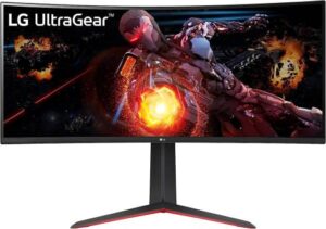 LG 34" UltraGear QHD Curved Gaming Monitor, VA Panel, 160Hz Refresh Rate & 5ms Response Time, AMD FreeSync Premium, sRGB 99% (Typ.) & HDR 10, 7Wx2ch Speakers, HDMI / DisplayPort, Black | 34GP63A-B