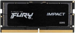 Kingston FURY Impact 16GB DDR5 Laptop Memory, 4800MT/s Memory Speed, CL38 Latency, SODIMM XMP, Non-ECC, 262 Pin, 1.1 Voltage, Intel XMP 3.0 Certified, Black | KF548S38IB-16