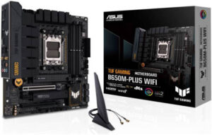 ASUS TUF Gaming B650M-Plus Wifi DDR5 Micro ATX Motherboard, AMD Socket AM5, B650 Chipset, 2.5Gb Ethernet, Bluetooth, WiFi 6E 5GHz, Max 128GB 4xDIMM Memory, PCIe 4.0x16, 2xM.2 Slot | 90MB1BF0-M0EAY0