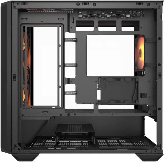 Cougar MX600 RGB ATX Mini Tower Case, 3x Pre-Installed ARGB Fans, Up to 360mm Radiator Support, 10x Max Number of Fans, PWM & RGB Hub Sync with M/B, 2x 3.5" Bay, Black | 385GC90.0001 - Image 9