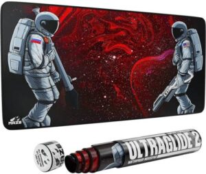 Maze 2XL Extended Mouse Pad/Mat, 36'' x 18'' x 0.2'' Dimension, 5mm Thick, Ultraglide 2, Waterproof, Anti-Fray, Anti-Slip, Smooth Surface for Maximum Control and Speed, Astro War | X7-L4BT-II7C