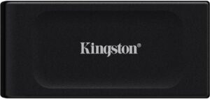 Kingston XS1000 External SSD, 2TB Capacity, 1050MB/s Read, 1000MB/s Write, USB-C to USB-A Cable, USB 3.2 Gen 2, Metal + Plastic Casing Material, Black | SXS1000/2000G