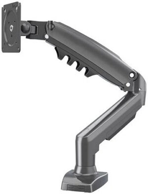 Skill Tech Premium Single Monitor Steel Arm, 17" - 30" Screen Sizes, 9kg Weight Capacity, Aluminum + Plastic + Steel Materials, Powder Coating Surface Finish, Full Motion Structure | SH-F80