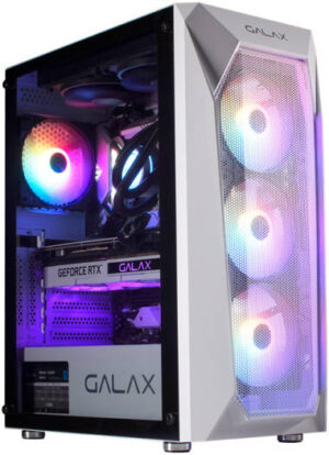 Galax Revolution-05 Mesh RGB Mid Tower ATX PC Case, Tempered Glass Panel & Mesh Front Panel, High Air Flow, Fits Up to 8* 120mm Fans & 280mm Radiators, USB 3.0 / 2.0, Mic, White | CGG5ANWA4B0