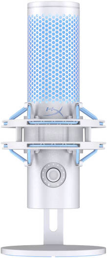 HyperX QuadCast 2 USB Microphone, Hi-Res Studio-Quality Recording, Intuitive On-Board Controls, Removable Shock Mount, Tap-to-Mute Sensor, Stunning HyperX Red Lighting, Frost | QuadCast 2