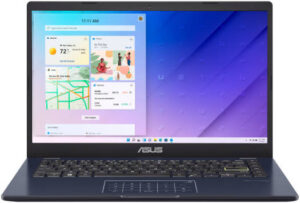 ASUS E410 14" HD Laptop, Intel Celeron N4020 1.1 GHz Processor, 4GB DDR4 RAM, 128GB M.2 NVMe SSD, Intel UHD Graphics 600, ENG-ARB Keyboard with Numberpad, Wi-Fi 5, Windows 11, Blue | E410MA-BV1248WS