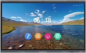 Powerology Dual Windows & Android Interactive Smartboard, 75" D-LED Backlight Display, 16GB RAM + 256GB Storage, Infrared Sensing Touch, 3ms Touch Response Time, Black | P75DSPLBK