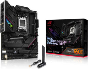 ASUS ROG STRIX B650E-F GAMING WIFI ATX Motherboard, AM5 Socket, AMD B650 Chipset, Intel 2.5Gb Ethernet, 4 x 2-Channel DDR5 128GB Max, 1xPCIe 5.0x16, 3xM.2 PCIe, USB 2.0/3.2 1xHDMI/DP | 90MB1BQ0-M0EAY0
