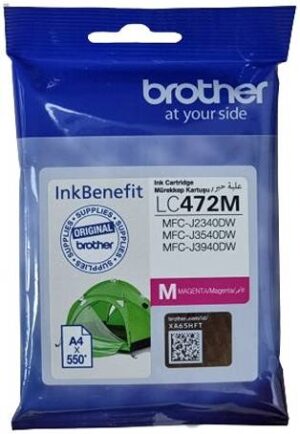 Brother LC472 Magenta Ink Cartridge 550 Page Yield, Compatible for MFC- J2340DW, MFC- J3540DW & MFC- J3940DW, Magenta | LC472M