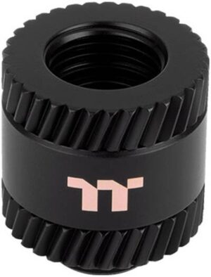 Thermaltake Pacific SF Female to Male 20mm Extender, 2-Way Rotators, 360° Revolvable, Copper Material, G 1/4 Threads, Matte Black | CL-W392-CU00MK-A
