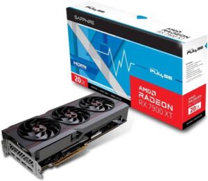 SAPPHIRE PULSE AMD Radeon RX 7900 XT Gaming OC Graphics Card, 20GB DDR6 320 bit Memory, 2450 MHz Boost Clock, 5376 Stream Processors, 20Gbps Memory Speed, PCI-E 4.0 x16, HDMI, DP | S88-1E471-120HA