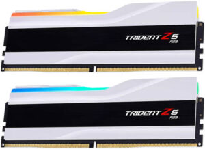 G.SKILL Trident Z5 RGB Series 32GB (2 x 16GB) DDR5 Dual Channel Desktop Memory Kit, 6400 MT/s Memory Speed, CL32 CAS Latency, 1.40 V, Intel XMP 3.0, 288-Pin, White | F5-6400J3239G16GX2-TZ5RW