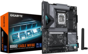 GIGABYTE B860 Eagle LGA 1851 ATX Motherboard, Intel B860 Chipset, 4x DDR5 DIMM Slots, Up to 256GB Max Memory, 1x PCIe 5.0 x16, 3x M.2 Slots, WiFi & Bluetooth Connectivity | B860-EAGLE-WIFI6E