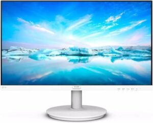 Philips 271V8W LCD Monitor, 27" IPS Display, FHD Resolution, 75Hz Refresh Rate, 4ms (GtG) Response Time, 16.7m Color Display, Adaptive-Sync Technology, White | 271V8-W
