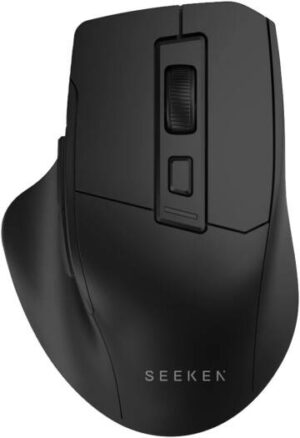 SEEKEN Workflow Wireless Ergonomic 6D Mouse, (800/1200/1600) Adjustable DPI Settings, 2.4G Wireless Connection, Rubberised Coating, Long Battery Life, Black | SU-WEM