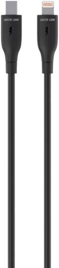 Green Lion USB Type-C to Lightning Head, 30cm PVC Cable, 480Mbps Transfer Speed, 18W, Wide Compatible, Charge & Sync, more than 10,000 Bends Life Span, Secure & Safe - Black
