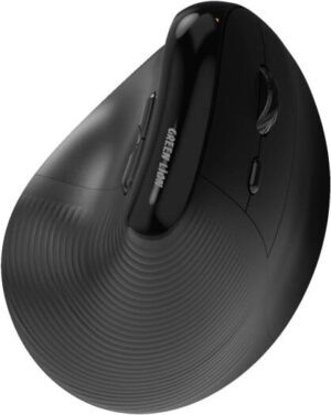 Green Lion Ergo Grip Vertical Mouse, BT & 2.4GHz Connectivity, 1200 to 4000 DPI, 500mAh Battery, 30H Working Time, 3 Million Clicks, LED Indicator Lights, Type-C Port, Multi-Device Pairing - Black