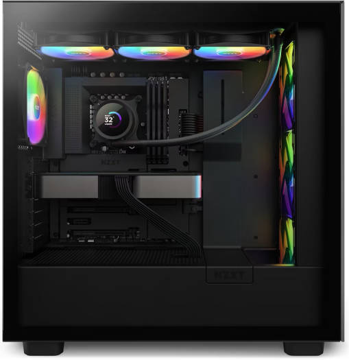 NZXT Kraken 360 RGB AIO Liquid Cooler with LCD Display & RGB Fans, 360mm Radiator, Copper Water Block, 3x 120mm F120 RGB Fans, 500-1,800 RPM Fan Speed, 21.67-78.02 CFM Airflow, Black | RL-KR360-B1 - Image 6