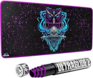 Maze 2XL Extended Mouse Pad/Mat, 36'' x 18'' x 0.2'' Dimension, 5mm Thick, Ultraglide 2, Waterproof, Anti-Fray, Anti-Slip, Smooth Surface for Maximum Control and Speed, Night OWL-B | J8-IJX1-XQHZ