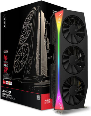 XFX Mercury AMD Radeon RX 9070XT OC Gaming Edition Graphics Card, 16GB GDDR6 256-Bit Memory, 3100 MHz Boost Clock, 4096 Stream Processors, 20 Gbps Memory Clock, PCI Express 5.0 | RX-97TRGBBB9
