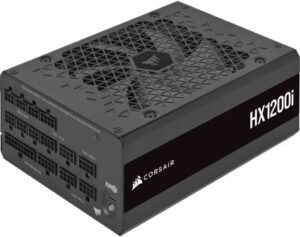Corsair HX1200i Fully Modular ATX Power Supply, 1200W Power, 80 PLUS Platinum Efficiency, 140mm Fan, FDB Technology, Japanese Electrolytic Capacitors, Zero RPM mode, Black | CP-9020281-UK