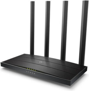 TP-Link Archer C6 AC1200 Wi-Fi Router, Dual Band 1200 Mbps Speed, Advanced Security with WPA3, Smart Roaming, Black | Archer C6