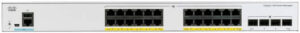 Cisco C1000-24P-4G-L Network Switch, 24 Gigabyte Ethernet PoE+ Ports, 28 Gbps Forwarding & 56 Gbps Switching Bandwidth, 4 SFP Uplink Interfaces, White | C1000-24P-4G-L