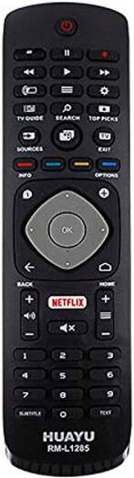 Huayu Universal Remote Control, Rm-L1285 For Philips LCD/LED/Plasma TV + For Netflix Button (Black)