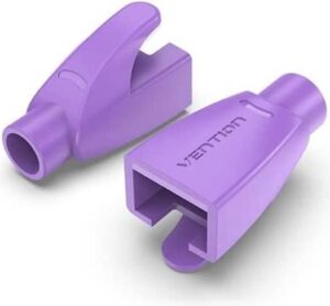 Vention RJ45 Strain Relief Boots, Waterproof and Dustproof, Environmental-Friendly, Prevent Breakage, Easy Installation and Wiring, Flexible and Quick Rebound, PVC Type, 100 Pack, Purple | IODV0-100