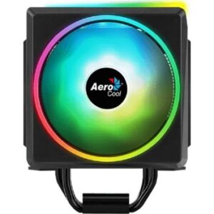 AeroCool Cylon 4F ARGB CPU Cooler, RGB LED Ring Design, 800 – 1800 RPM PWM Fan, TDP Up To 145W, Black | Cylon 4F ARGB PWM 4P