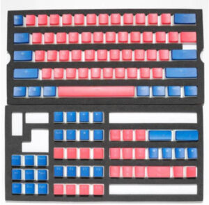 Ducky 108 Key Pudding Keycap Set, Seamless Doubleshot Serenity, Blue Alpha Keycaps With Red Modifiers, PBT Material, Backlit, Red & Blue | DKSA108-USPDZWNOR