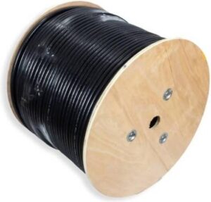 Taradhin Premium Quality CAT6 SFTP Outdoor 23AWG, (1x10 Rolls), 0.575mm, CCA Network Cable, Up To 10 Gbps Data Speeds, 4P Fresh PVC Jacket, 305 M, Drum Roll, Black | TC-OD23S (1 x 10 Rolls)