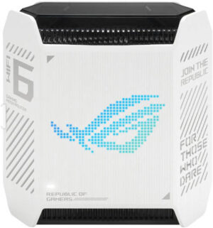 ASUS ROG Rapture GT6 Tri-Band Wi-Fi 6 Mesg Gaming Router, 2.5Gbps Port, 1.7GHz Tri-Core Processor, OFDMA & MU-MIMO Technology, Supports 160MHz Channels, 2-Pack B-1-PK, White | 90IG07F0-MU9A30