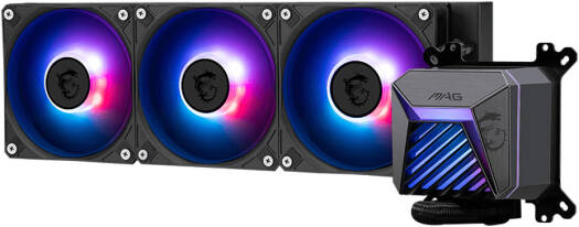 MSI MAG CORELIQUID A15 Liquid CPU Cooler, 360mm Radiator, 3x 120mm Pre-installed Fans, 2050 RPM Fan Speed, 64.89 CFM Fan Airflow, Fan Rifle Bearing Type, Black | 306-7ZW9A11-L80 - Image 3