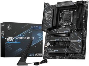 MSI Z890 Gaming Plus Wi-Fi LGA 1851 ATX Motherboard, Intel Z890 Chipset, 4x DDR5 UDIMM Slots, Up to 256 Max Memory, Wi-Fi 7 & BT 5.4, 3x PCI-E x16 slots, 4x M.2 Slots, Black | 911-7E34-002