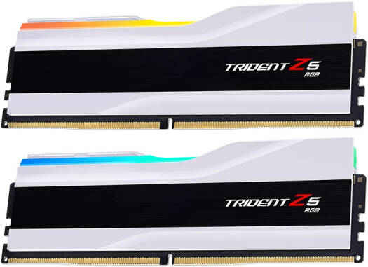 G.SKILL Trident Z5 RGB Series 64GB (2 x 32GB) DDR5 Dual Channel Desktop Memory Kit, 6000 MT/s Memory Speed, CL30 CAS Latency, 1.40 V, Intel XMP 3.0, 288-Pin, White | F5-6000J3040G32GX2-TZ5RW