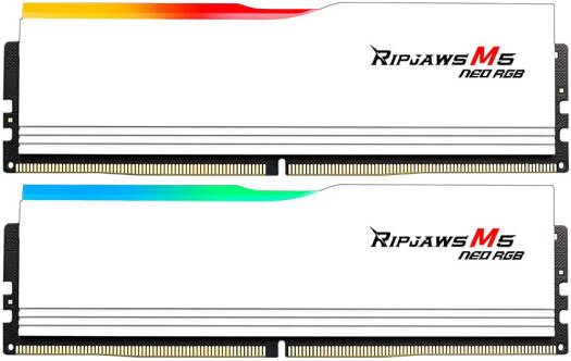 G.SKILL Ripjaws M5 Neo RGB Series 96GB (2x48GB) DDR5 Dual Channel Kit Desktop Memory Kit, 6000 MT/s Memory Speed, CL30-36-36-96 Latency, AMD EXPO, 1.35V Voltage, White | F5-6000J3036F48GX2-RM5NRW - Image 3
