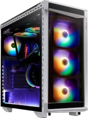 Adata XPG BATTLECRUISER Super Mid-Tower Chassis, 4x 120mm aRGB Pre-Installed Fan, 360mm radiator Support, 4x 4mm Tempered Glass Panels, White | BATTLECRUSIER-WHCWW