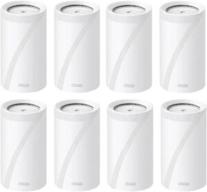 TP-Link BE19000 Tri-Band Mesh Wi-Fi 7 System, 1x 10Gbps Ethernet/Fiber Combo WAN/LAN Port + 1x 10Gbps WAN/LAN port + 2x 2.5 Gbps Ports, 12-Stream 19 Gbps, 320MHz Bandwidth, 6 Pack, White | DecoBE85
