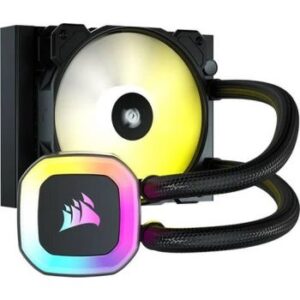 Corsair H55 RGB 120mm Liquid CPU Cooler, RGB Lighting with 120mm CORSAIR SP RGB ELITE PWM, 1500 RPM Speed, AirGuide Technology, Compatibility with CORSAIR iCUE, Black | CW-9060052-WW