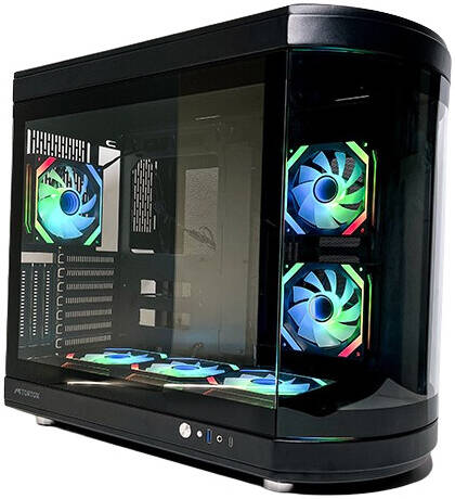 Tortox Vidrio ATX Full Tower Case, 6x Pre-Installed ARGB PWM Fans, Up to 360mm Radiator Support & 9x Fan Support, Semi Curved Tempered Glass, Dust Proof Filter, SPCC Material, Black | VIDRIOB - Image 8
