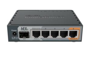 MikroTik hEX S Router 1x SFP Port, 5x Gigabit Ethernet, Dual Core 880MHz CPU, 256MB RAM, USB, microSD, RouterOS L4, IPsec, Gray | RB760iGS