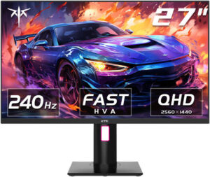 KTC 27GS950 Gaming Monitor, 27" Fast HVA Display, QHD Resolution, 240Hz Refresh Rate, 1ms Response Time, AMD FreeSync & G-Sync Compatible, 16.7m Color Support, Black | 27GS950