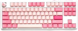 Ducky One 3 TKL Gossamer Pink 80% Mechanical Keyboard, Cherry MX Blue Switch, Hotswappable, Double Shot PBT, Detachable Type-C Cable, ENG US Layout, White/Pink | DKON2187-CUSPDGOWWPC2