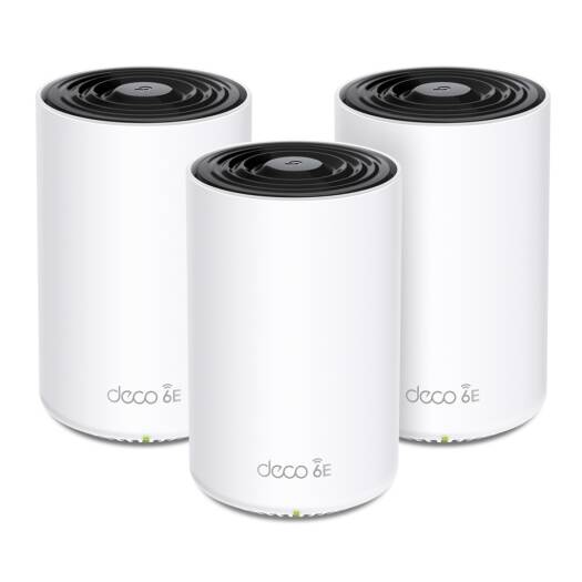 TP-Link Deco XE75 AXE5400 Tri-Band Whole Home Mesh Wi-Fi 6E System, Up to 5378 Mb/s Speed, AI-Driven Mesh, Cover up to 7,200 ft, Connect up to 200 Devices,HomeShield, (3-Pack) White | DECO XE75-3-P