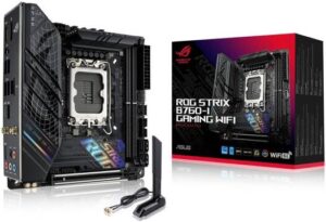ASUS ROG Strix B760-I Gaming Wi-Fi LGA 1700 Mini-ITX Motherboard, Inte B760 Chipset, 2x DDR5 DIMM Slots, 96GB Max Memory, Wi-Fi 6E & BT5.3 Connectivity, PCIe 5.0 x16 Slot | 90MB1D90-M1EAY0