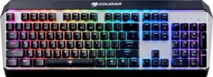 Cougar ATTACK X3 RGB Mechanical Gaming Keyboard, Cherry MX Red Switch, Aluminium/Plastic Materials, 1000Hz Polling Rate, 1ms Response Time, USB Plug, ENG US Layout, Silver / Black | CGR-WM1MB-ATR