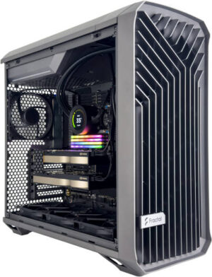 HPC Workstation with A5000 - AMD Ryzen Threadripper 7960X 24 Cores 48 Threads, 2x NVIDIA RTX A5000 24GB, 256GB DDR5 RAM 4800MHz, 2TB SSD Gen 5, 1050W 80 PLUS Gold PSU, 360mm Liquid Cooler