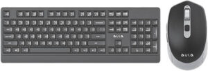 AULA AC203 Keyboard & Mouse Combo Set, 104-Key Layout, 2.4GHz Wireless Connection, Adjustable DPI Mouse, 5-Key Mouse, Up To 10m Wireless Range, Black | AC203